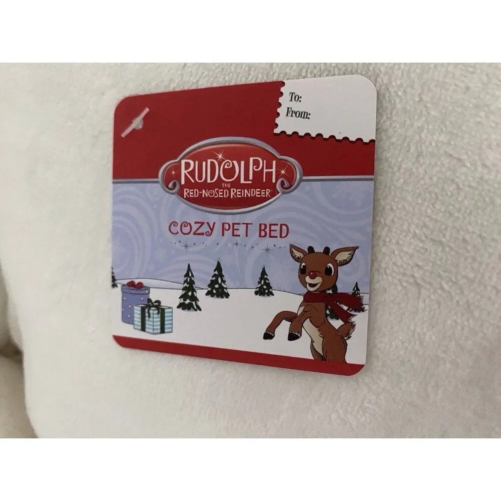 Rudolph The Red‎ Nose Reindeer Cozy Cuddler Dog Pet Bed Soft Christmas NEW